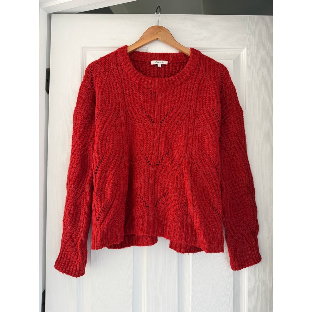 Madewell Everett Rib-Play Pullover Sweater Casual Preppy Knit Winter